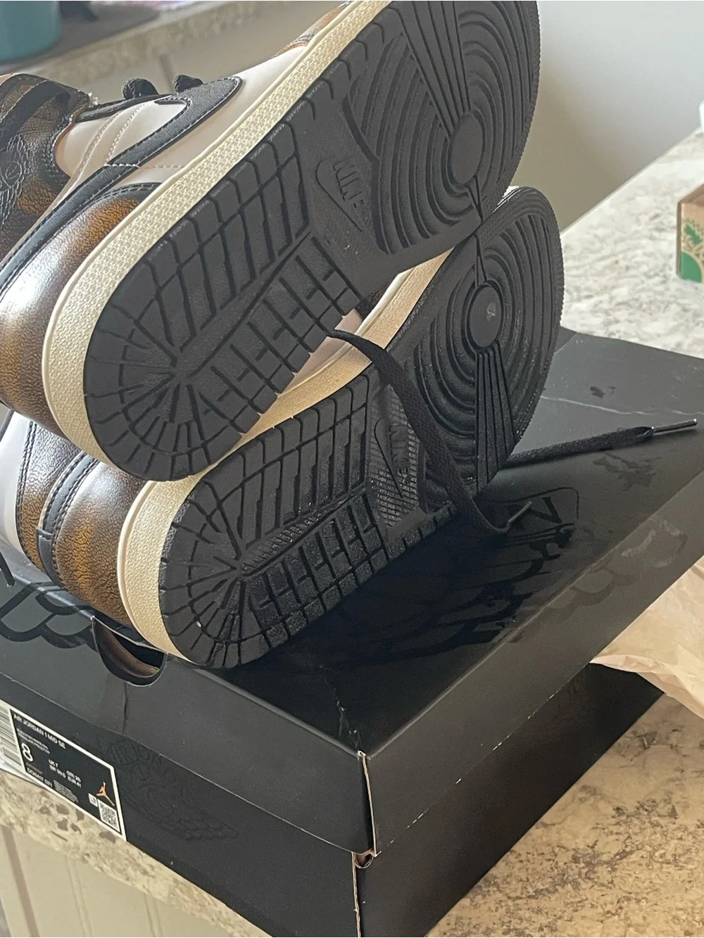 Air Jordan 1 Men's Mid-Top Sneakers — Taxi-White-Sail & Black